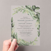 Invitations En Acrylique Mariage moderne de couronne Feuille Eucalyptus (In situ (ordinateur de poche))