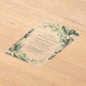 Invitations En Acrylique Mariage moderne de couronne Feuille Eucalyptus (Poser)