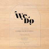 Invitations En Acrylique Mariage moderne décoratif ID887 (Recto)