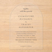 Invitations En Acrylique Mariage Moderne Élégant (Recto)