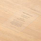 Invitations En Acrylique Mariage Moderne Élégant (Poser)