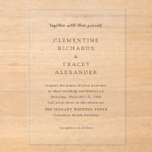 Invitations En Acrylique Mariage Moderne Élégant (Recto)