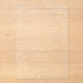Invitations En Acrylique Mariage Moderne Élégant Feuille Minimal Or (Recto)