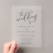 Invitations En Acrylique Mariage Moderne Élégant Noir de Style (In situ (ordinateur de poche))