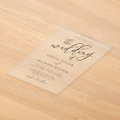 Invitations En Acrylique Mariage Moderne Élégant Noir de Style (Poser)
