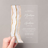 Invitations En Acrylique Mariage moderne élégante Agate marbre (In situ (ordinateur de poche))