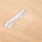 Invitations En Acrylique Mariage moderne élégante Agate marbre (Poser)