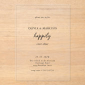 Invitations En Acrylique Mariage moderne et heureux pour toujours (Recto)