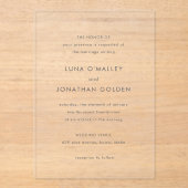 Invitations En Acrylique Mariage moderne Luna (Recto)
