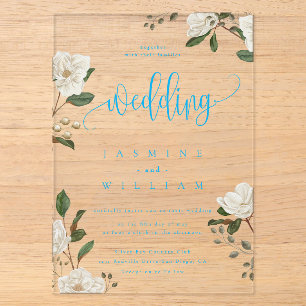 Invitations En Acrylique Mariage Moderne Magnolia
