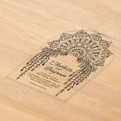 Invitations En Acrylique Mariage Moderne Mandala Boho Noir (Poser)