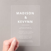 Invitations En Acrylique Mariage moderne minimaliste (In situ (ordinateur de poche))