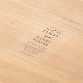 Invitations En Acrylique Mariage Moderne Minimaliste (Poser)
