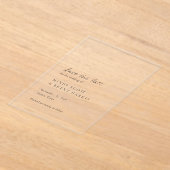 Invitations En Acrylique Mariage moderne minimaliste Enregistrer la date (Poser)