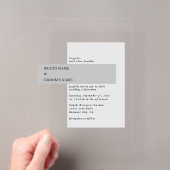 Invitations En Acrylique Mariage Moderne Noir & Blanc (In situ (ordinateur de poche))