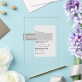 Invitations En Acrylique Mariage Moderne Noir & Blanc (Insitu (Mariage))