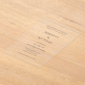 Invitations En Acrylique Mariage moderne noir et blanc (Poser)