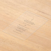 Invitations En Acrylique Mariage Moderne Noir et Blanc avec Monogramme (Poser)