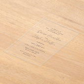 Invitations En Acrylique Mariage moderne noir et blanc propre (Poser)