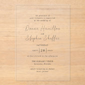 Invitations En Acrylique Mariage moderne noir et blanc propre (Recto)