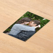 Invitations En Acrylique Mariage moderne photo noir et blanc chic (Poser)