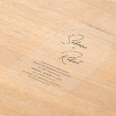 Invitations En Acrylique Mariage Moderne Propre (Poser)