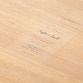 Invitations En Acrylique Mariage moderne Saylor (Poser)
