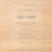 Invitations En Acrylique Mariage moderne Saylor (Recto)