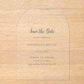 Invitations En Acrylique Mariage moderne Saylor Enregistrer la date (Recto)