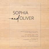 Invitations En Acrylique Mariage moderne simple (Recto)