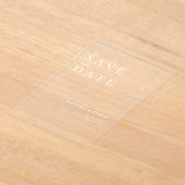Invitations En Acrylique Mariage moderne simple Enregistrer la date (Poser)