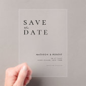 Invitations En Acrylique Mariage moderne simple Enregistrer la date (In situ (ordinateur de poche))