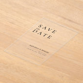 Invitations En Acrylique Mariage moderne simple Enregistrer la date (Poser)