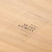 Invitations En Acrylique Mariage moderne simple et chic (Poser)
