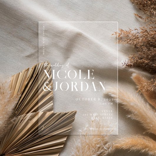 Invitations En Acrylique Mariage moderne simple et chic