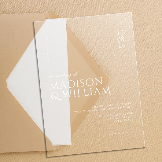 Invitations En Acrylique Mariage moderne simple et chic