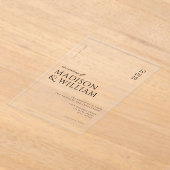 Invitations En Acrylique Mariage moderne simple et chic (Poser)