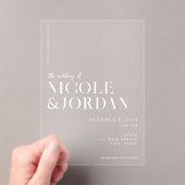 Invitations En Acrylique Mariage moderne simple et chic (In situ (ordinateur de poche))