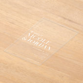 Invitations En Acrylique Mariage moderne simple et chic (Poser)