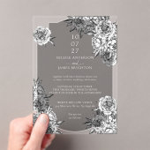Invitations En Acrylique Mariage moderne simple noir et blanc (In situ (ordinateur de poche))