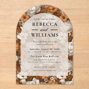 Invitations En Acrylique Mariage Moderne sur le Thème des Gardenias Romanti