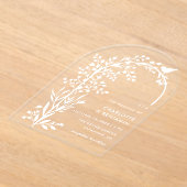Invitations En Acrylique Mariage moderne White Bird and Branch (Poser)