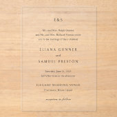 Invitations En Acrylique Mariage Monogramme Classique (Recto)