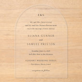 Invitations En Acrylique Mariage Monogramme Classique (Recto)
