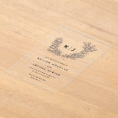 Invitations En Acrylique Mariage Monogramme distingué (Poser)