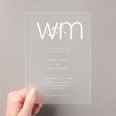 Invitations En Acrylique Mariage Monogramme minimal moderne (In situ (ordinateur de poche))