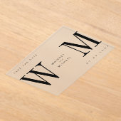 Invitations En Acrylique Mariage Monogramme minimaliste moderne (Poser)