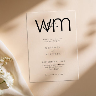 Invitations En Acrylique Mariage Monogramme Minimaliste Moderne