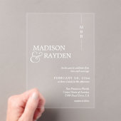 Invitations En Acrylique Mariage Monogramme simple moderne (In situ (ordinateur de poche))