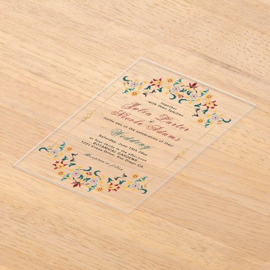 Invitations En Acrylique Mariage Motif classique complexe de géométrie vint (Poser)